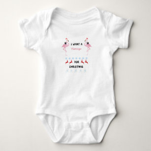 Body Para Bebê Quero um flamingo para o Natal.