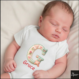 Body Para Bebê Quilted Patchwork Initial Letter G Nursery
