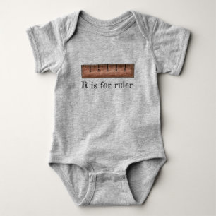 Body Para Bebê R é para Ruler Matthematics Class School ABCs
