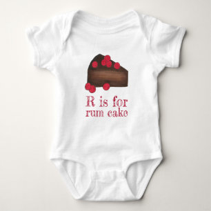 Body Para Bebê R é para RUM CAKE Jamaican Cake Slice ABCs