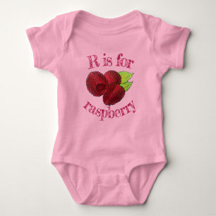 Body Para Bebê R FOR Raspberry Raspberry Berry Fruta Berries