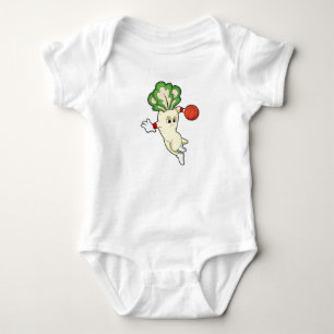 Body Para Bebê Rabanete no basquete