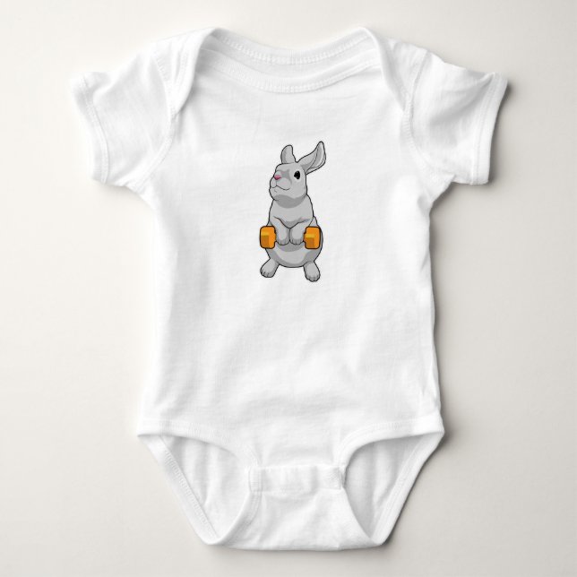 Body Para Bebê Rabbit Malhação Dumbbell (Frente)