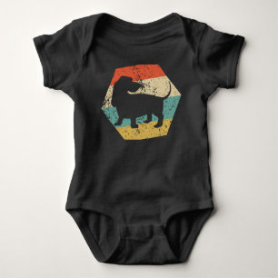 Body Para Bebê Raça de cão Basset Hound Hexágono Retro envelhecid