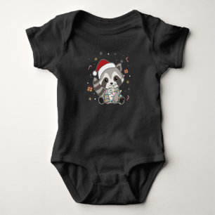 Body Para Bebê Raccoon Christmas Snow Winter Raccoons
