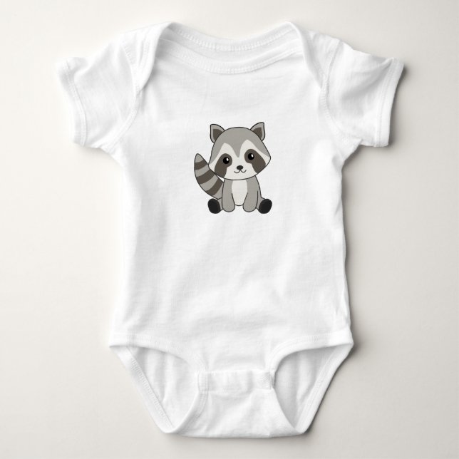 Body Para Bebê Raccoon Sweet Animal For Kids Funny Raccoons (Frente)