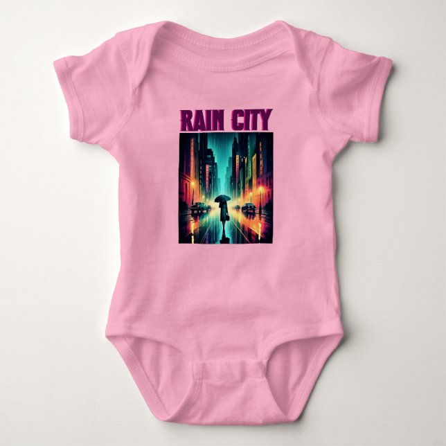 Body Para Bebê Rain City (Frente)