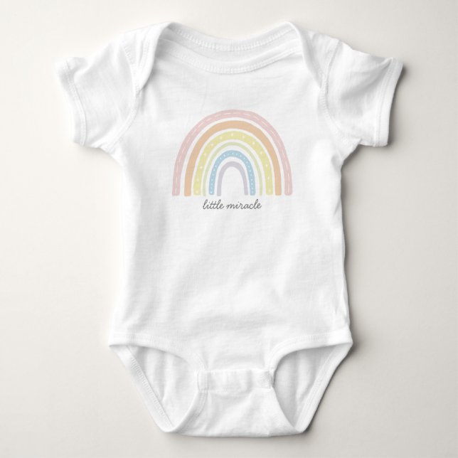 Body Para Bebê Rainbow Baby | Pequeno Milagre | Boho Arco-íris (Frente)