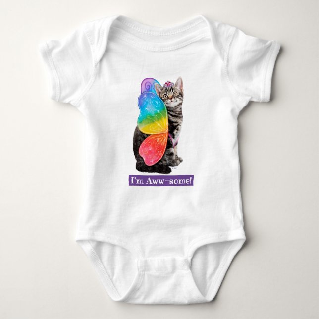 Body Para Bebê Rainbow Butterfly Princesa Kitten (Frente)