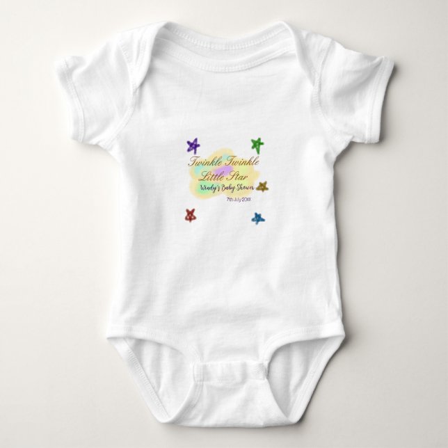 Body Para Bebê Rainbow clouds twinkle Twinkle Little Star baby (Frente)