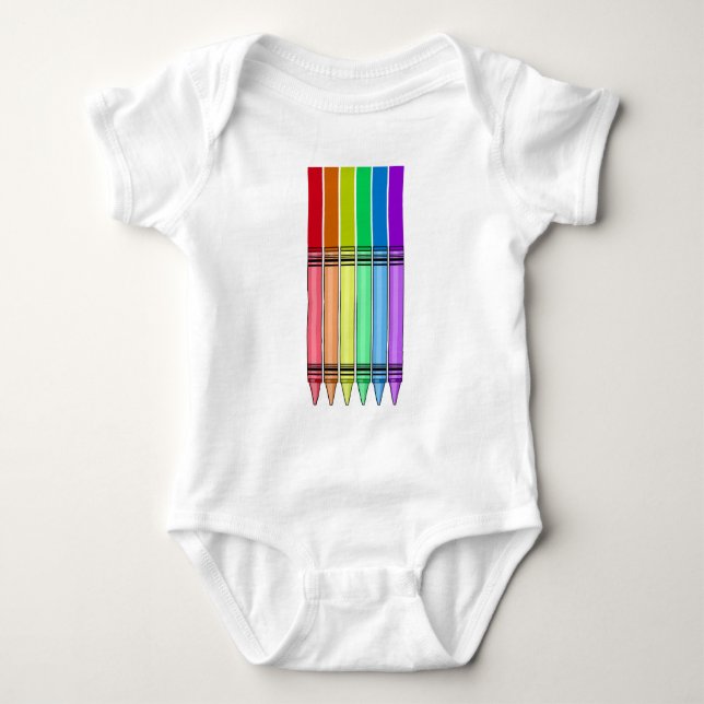 Body Para Bebê Rainbow Crayon (Frente)