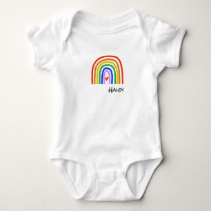 Body Para Bebê Rainbow Heart New Baby NAME Sweet Love