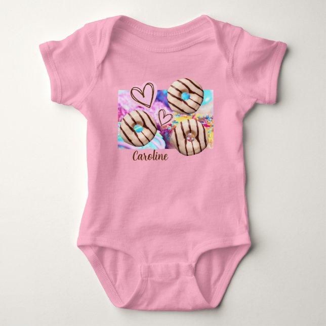 Body Para Bebê Rainbow Rosquinha Baby Girl One-Piece Bodyfato (Frente)