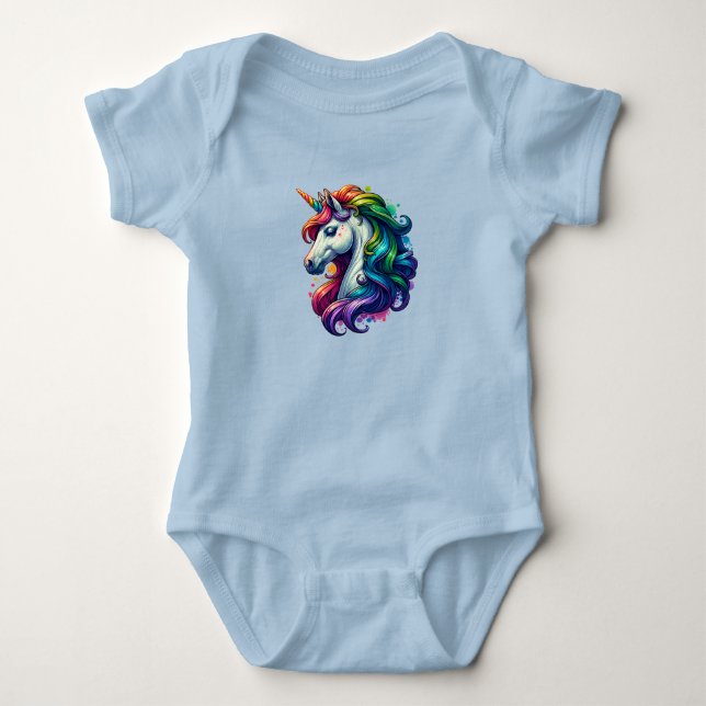 Body Para Bebê Rainbow Unicorn baby suite (Frente)