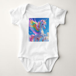 Body Para Bebê Rainbow Winged Prancing Unicorn