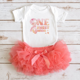 Body Para Bebê Rainha do Disco Rosa Pêssego Groovy