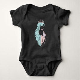 Body Para Bebê "Rainha Elegante com Coroa" Design Pastel