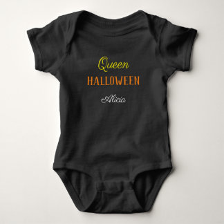 Body Para Bebê Rainha Halloween Preto Personalizado