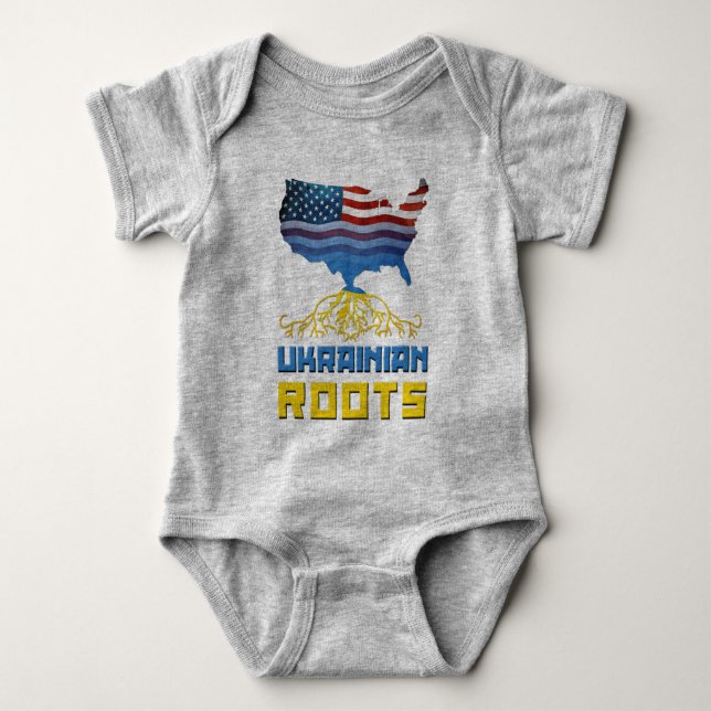 Body Para Bebê Raízes da Ucrânia Americana (Frente)