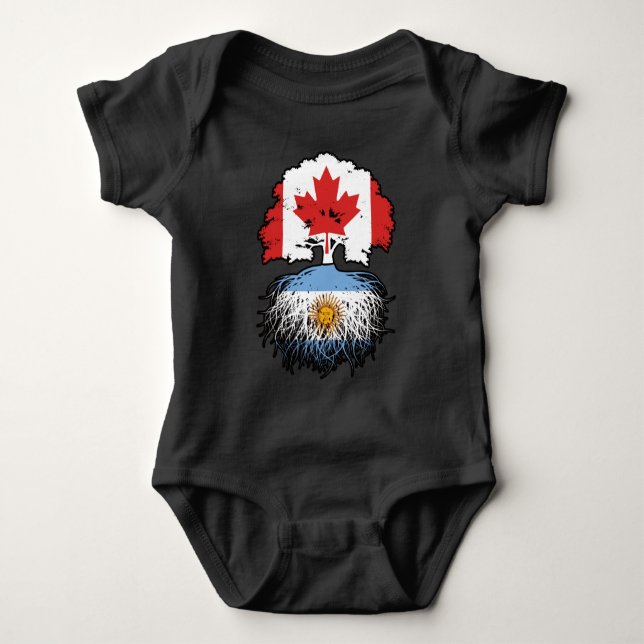 Body Para Bebê Raízes de Árvore Argentina canadiana do Canadá (Frente)