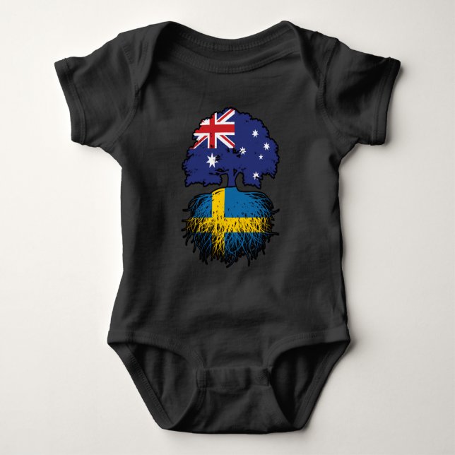 Body Para Bebê Raízes de Árvores Australianas da Austrália suecia (Frente)