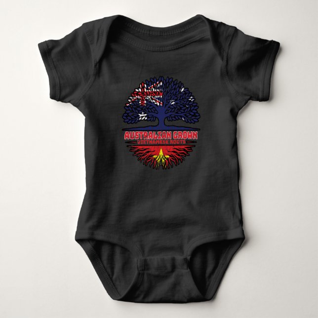 Body Para Bebê Raízes de Árvores australianas vietnamitas austral (Frente)