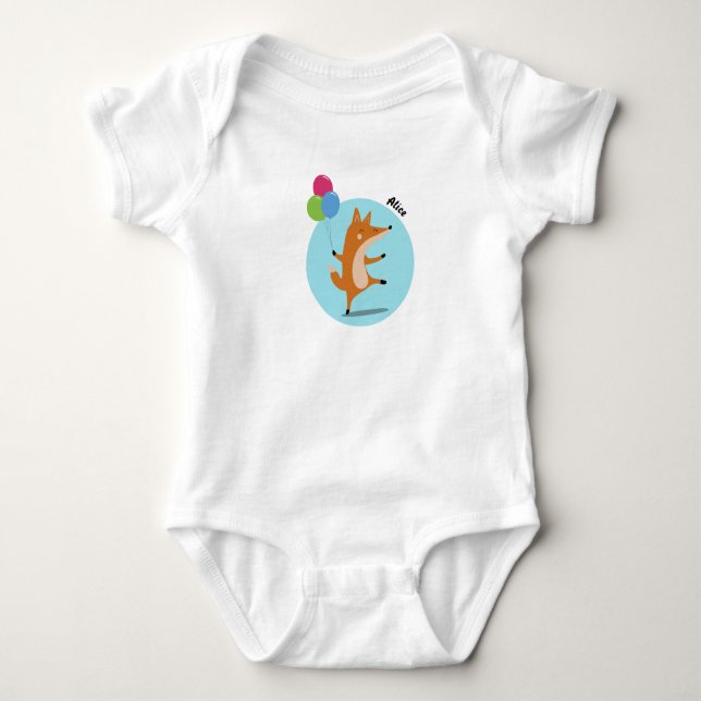 Body Para Bebê Rapa Lixeira Com Balões Nome Personalizado (Frente)