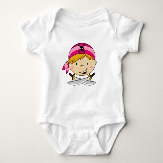 Body Para Bebê Rapariga Bandana Pirate Tee (Frente)