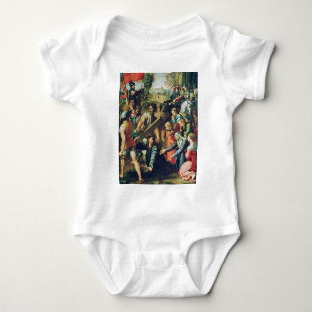 Body Para Bebê Raphael Spasimo Cristo Caindo Sob a Cruz Arte (Frente)
