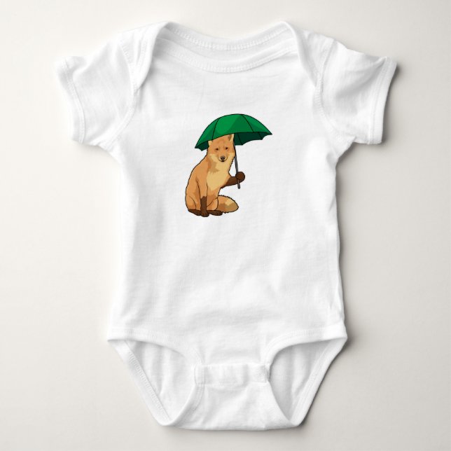 Body Para Bebê Raposa com guarda-chuva (Frente)