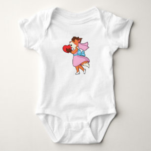Body Para Bebê Raposa como Noiva com Vestido & Coração