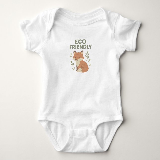 Body Para Bebê Raposa Ecológica (Frente)
