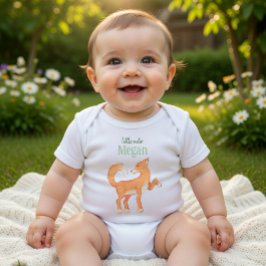 Body Para Bebê Raposa Fofa Nome Personalizado "Pequena Fofoqueira