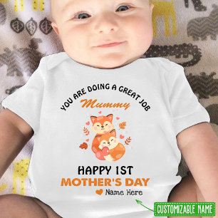 Body Para Bebê Raposa-Raposa Feliz Dia de as mães-rua