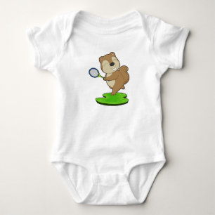 Body Para Bebê Raquete de tênis esquilo