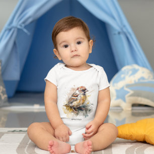 Body Para Bebê Rastreador de Aquarela Russo, personalizado