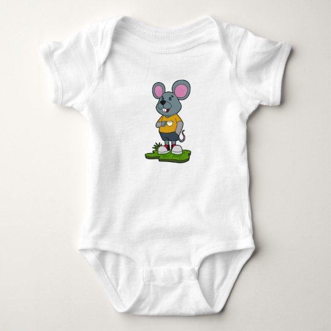 Body Para Bebê Rato com copo de café (Frente)