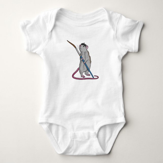 Body Para Bebê Rato como Pintor com Pintor (Frente)