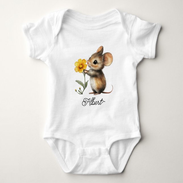 Body Para Bebê Ratozinho Fofo (Frente)