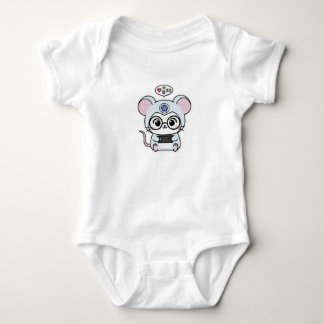 Body Para Bebê Ratozinho fofo e adorável jogando videogames