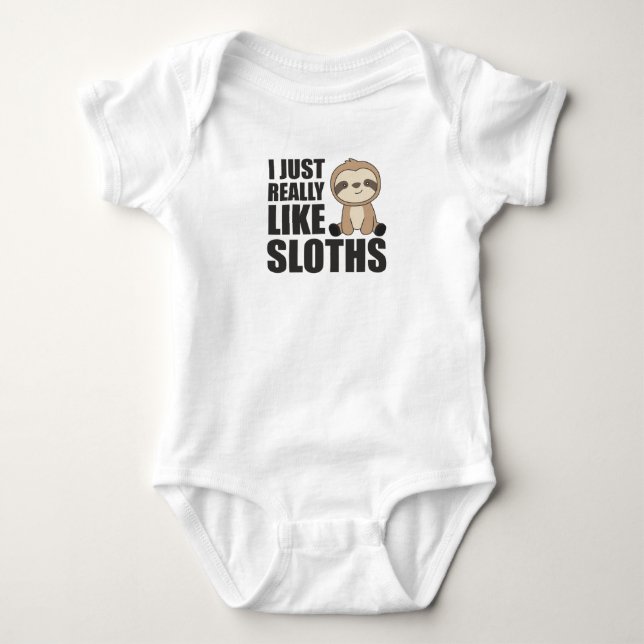 Body Para Bebê Realmente como animais lindos de Sloth para crianç (Frente)