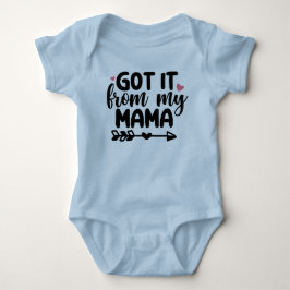 Body Para Bebê Recebi da minha Mamãe Blue Baby Bodysuit