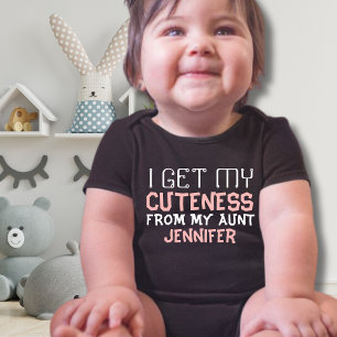 Body Para Bebê Recebo minha beleza da minha tia (nome da tia)