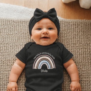Body Para Bebê Recém-Nascido Personalizado Cristão Arco-Íris Boho