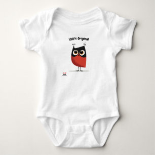 Body Para Bebê Red and Black Owl Design Divertido e Único Unise