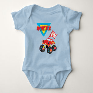 Body Para Bebê Red Monster Truck Boy