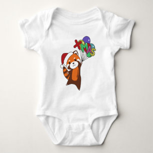 Body Para Bebê Red Panda Christmas Snow Winter Animais Pandas