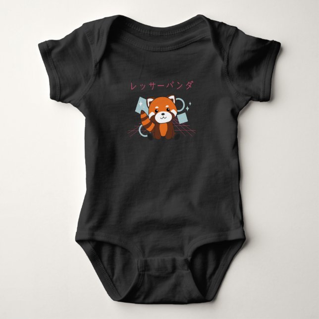 Body Para Bebê Red Panda Japan Retro 90 anos Anime (Frente)