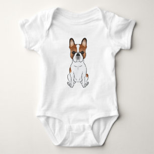 Body Para Bebê Red Pied French Buldogue Frenchie Cute Cartoon Dog
