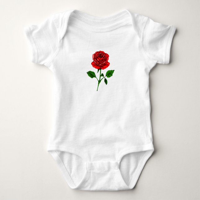 Body Para Bebê Red Rose Baby Bodysuit (Frente)